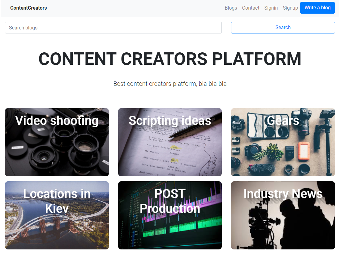 Content creatores platform